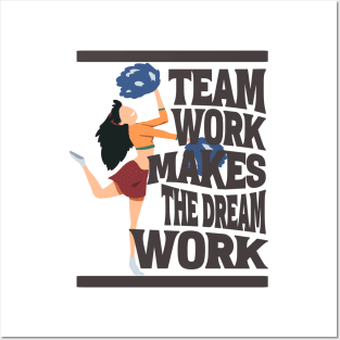 Teamwork Makes the Dream Work - Inspirational Cheerleading Posters and Art